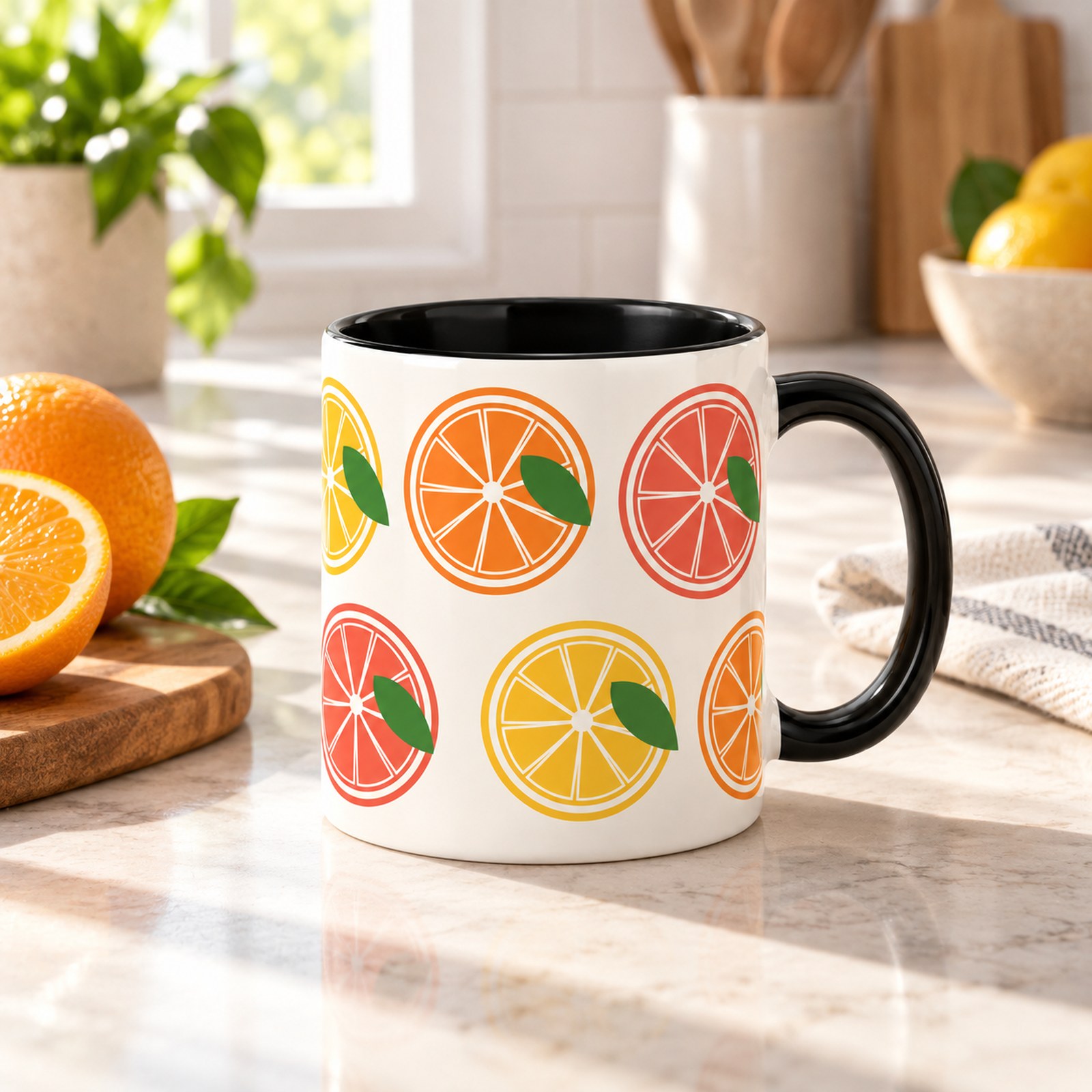 Citrus Grove Accent Mug – kitchen setting
