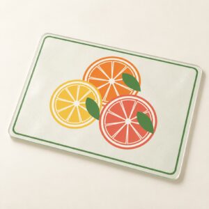 Citrus Grove Glass Cutting Board – 8" × 11"