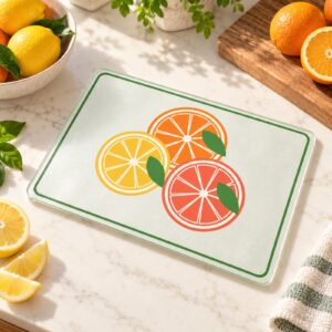 Citrus Grove Glass Cutting Board – kitchen setting