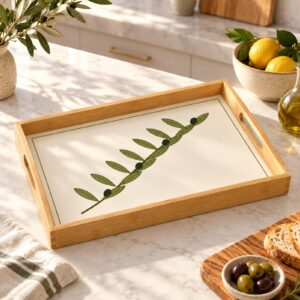 Olive Branch Serving Tray – kitchen setting