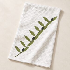 Olive Branch Waffle Hand Towel