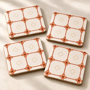 Terracotta Tile Coaster Set of 4 – detail