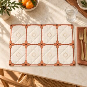 Terracotta Tile Quilted Placemat – kitchen setting